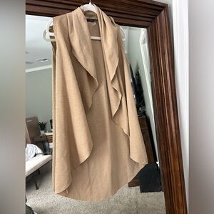 Tan draped vest, good condition, size small